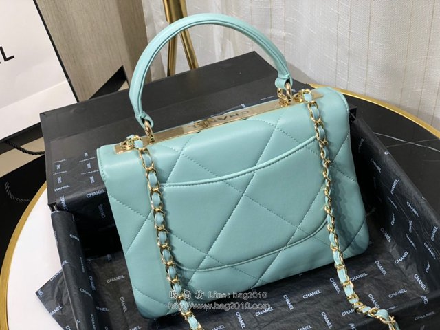 Chanel女包 92236 Chane1大方格三層包 香奈兒手腕包 手拎包 原廠小羊皮手提包 Chanel鏈條斜挎包  djc3799